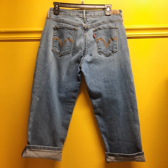 Vintage Levi's 515 Capri Faded and Whiskering Blue Jean 32" x 22" - Picture 2 of 11